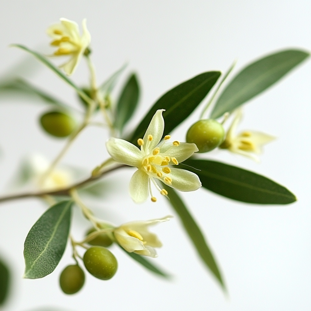 올리브 꽃과 어린 열매